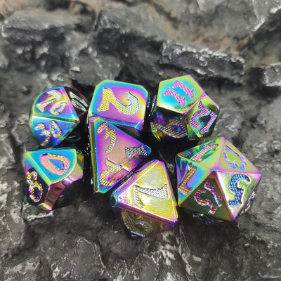 RPG Dice DND أنيق حاد عملية يموت الصب متعدد السطوح الصغيرة النرد مجموعة اللون المبهر للعبة آر بي جي