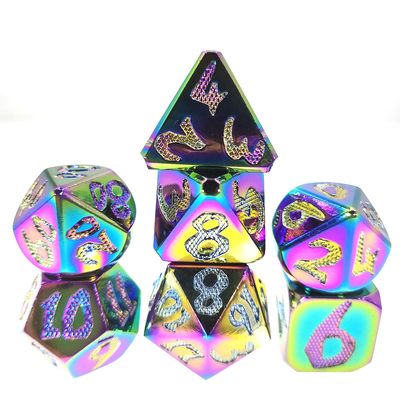 RPG Dice DND أنيق حاد عملية يموت الصب متعدد السطوح الصغيرة النرد مجموعة اللون المبهر للعبة آر بي جي