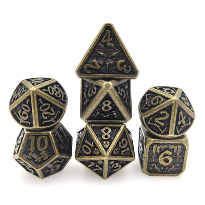 لوحة لعبة بطاقة Rpg Dice خفيفة الوزن مجموعة نرد معدنية فريدة من نوعها Cuprum
