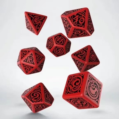 لعبة ألعاب الـ RPG العصرية مجموعة ألعاب النرد 20 ملم خلفية سوداء نمط لون