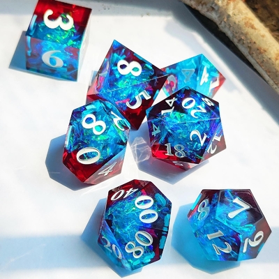 ألوان متعددة الراتنج المخصص DND # RPG الأحمر والأزرق نسيج سلس