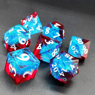 ألوان متعددة الراتنج المخصص DND # RPG الأحمر والأزرق نسيج سلس