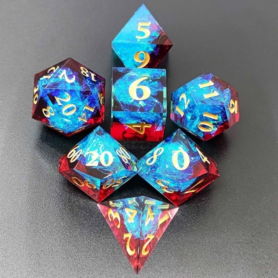 ألوان متعددة الراتنج المخصص DND # RPG الأحمر والأزرق نسيج سلس