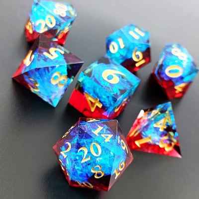 ألوان متعددة الراتنج المخصص DND # RPG الأحمر والأزرق نسيج سلس
