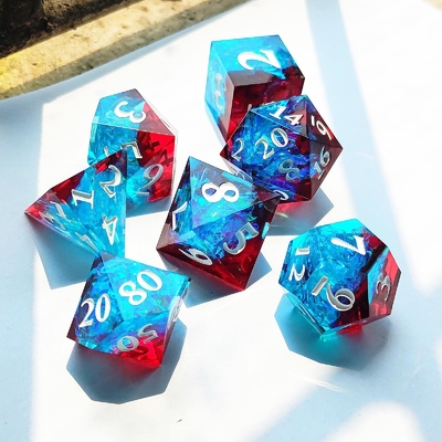 ألوان متعددة الراتنج المخصص DND # RPG الأحمر والأزرق نسيج سلس