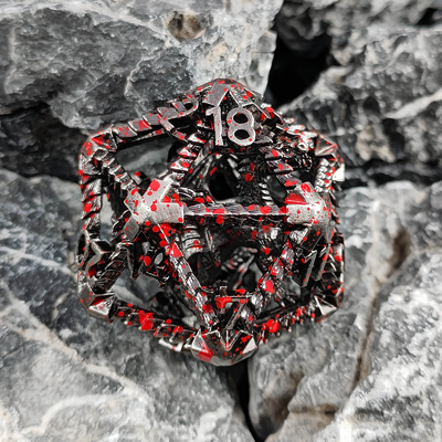 20 طرفًا من المعدن كرات مجوفة D20 DND على نطاق واسع RPG متعددة الأطراف Dungeons and Dragons