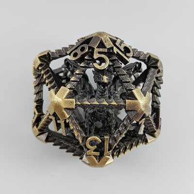 20 طرفًا من المعدن كرات مجوفة D20 DND على نطاق واسع RPG متعددة الأطراف Dungeons and Dragons