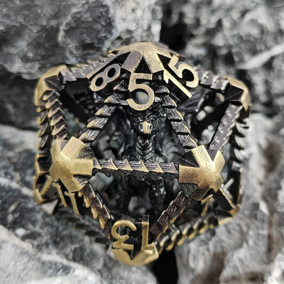 20 طرفًا من المعدن كرات مجوفة D20 DND على نطاق واسع RPG متعددة الأطراف Dungeons and Dragons