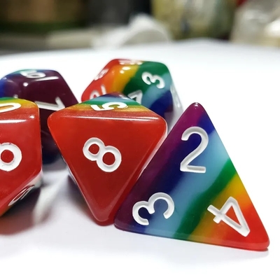 7 طبقة قوس قزح مصنوعة يدوياً من الراتنج كرات كروسون ودانجون DND#RPG