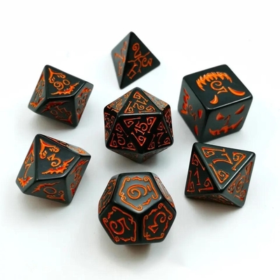 كرات الراتنج متعددة الوسائط 7PCS مجموعة الكرات RPG D4 D6 D8 D10 D12 D20 D20