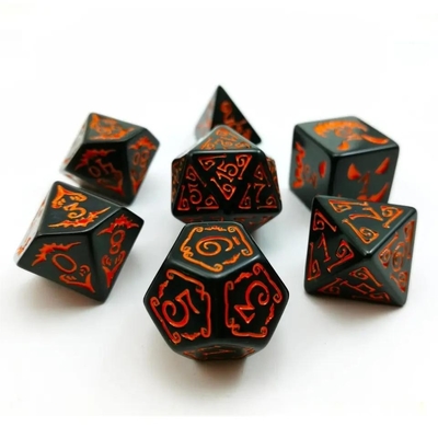 كرات الراتنج متعددة الوسائط 7PCS مجموعة الكرات RPG D4 D6 D8 D10 D12 D20 D20