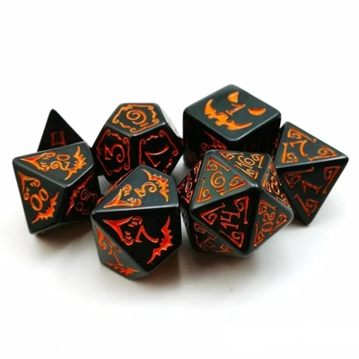 كرات الراتنج متعددة الوسائط 7PCS مجموعة الكرات RPG D4 D6 D8 D10 D12 D20 D20