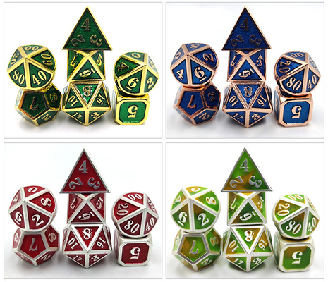DND RPG Mini Metal Dice Running لعبة جماعية لألعاب الطاولة متعددة الوجهات