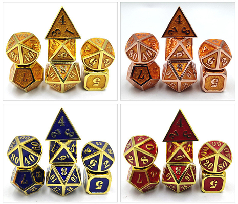 DND RPG Mini Metal Dice Running لعبة جماعية لألعاب الطاولة متعددة الوجهات