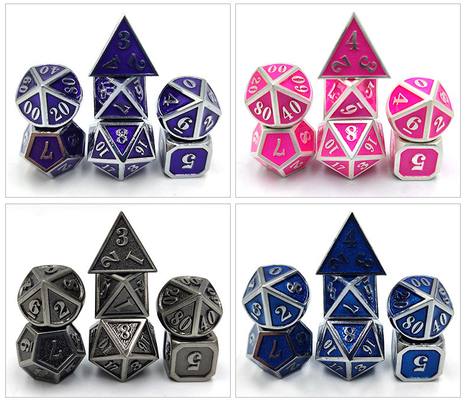 DND RPG Mini Metal Dice Running لعبة جماعية لألعاب الطاولة متعددة الوجهات