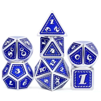 مجموعة الكرات المعدنية الصلبة على نطاق التنين متعددة الألوان DND RPG الألوان الساطعة
