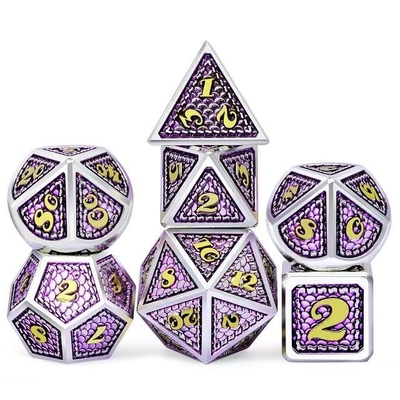 مجموعة الكرات المعدنية الصلبة على نطاق التنين متعددة الألوان DND RPG الألوان الساطعة