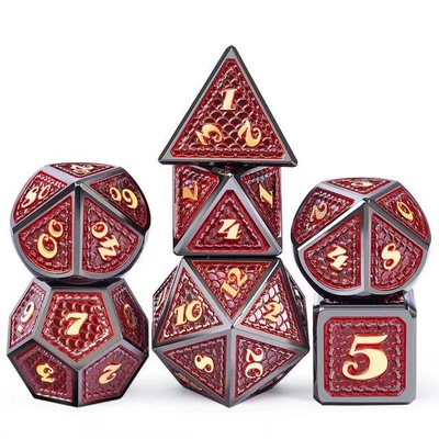 مجموعة الكرات المعدنية الصلبة على نطاق التنين متعددة الألوان DND RPG الألوان الساطعة