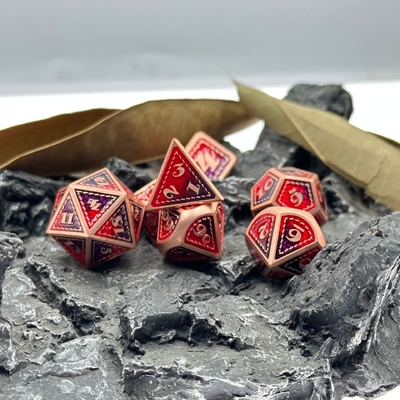 مجموعة الكرات المعدنية الصلبة على نطاق التنين متعددة الألوان DND RPG الألوان الساطعة
