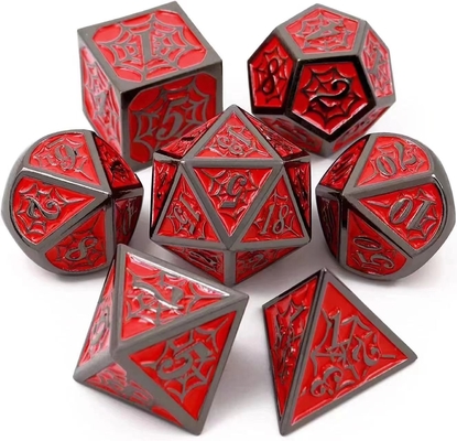 الرجل العنكبوت المعدنية الصلبة المكعبات متعددة الأطراف مجموعة DND RPG أسلوب فاخر