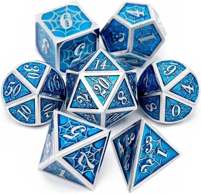 الرجل العنكبوت المعدنية الصلبة المكعبات متعددة الأطراف مجموعة DND RPG أسلوب فاخر