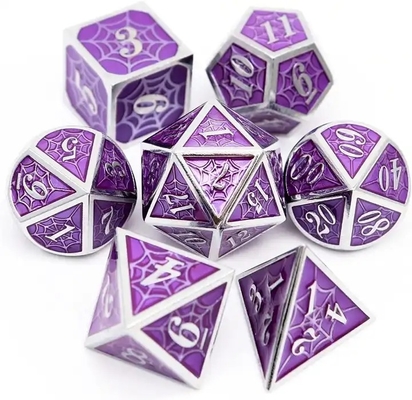 الرجل العنكبوت المعدنية الصلبة المكعبات متعددة الأطراف مجموعة DND RPG أسلوب فاخر