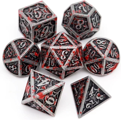 الرجل العنكبوت المعدنية الصلبة المكعبات متعددة الأطراف مجموعة DND RPG أسلوب فاخر