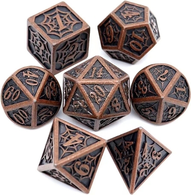 الرجل العنكبوت المعدنية الصلبة المكعبات متعددة الأطراف مجموعة DND RPG أسلوب فاخر
