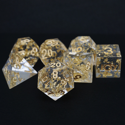 صناعة اليد الفولاذ الذهبي الراتنج RPG النرد مجموعة التنين والقناة#Dnd#Rpg#Coc