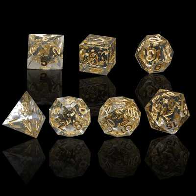 صناعة اليد الفولاذ الذهبي الراتنج RPG النرد مجموعة التنين والقناة#Dnd#Rpg#Coc