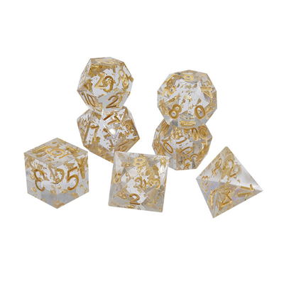 صناعة اليد الفولاذ الذهبي الراتنج RPG النرد مجموعة التنين والقناة#Dnd#Rpg#Coc