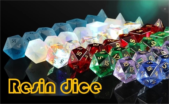 المواد الراتنجية متعددة الألوان مجموعة الكرات#Rpg#Dnd#Coc شفافة