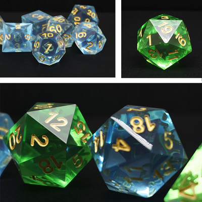 المواد الراتنجية متعددة الألوان مجموعة الكرات#Rpg#Dnd#Coc شفافة