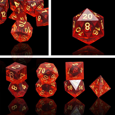 المواد الراتنجية متعددة الألوان مجموعة الكرات#Rpg#Dnd#Coc شفافة