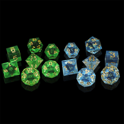 المواد الراتنجية متعددة الألوان مجموعة الكرات#Rpg#Dnd#Coc شفافة