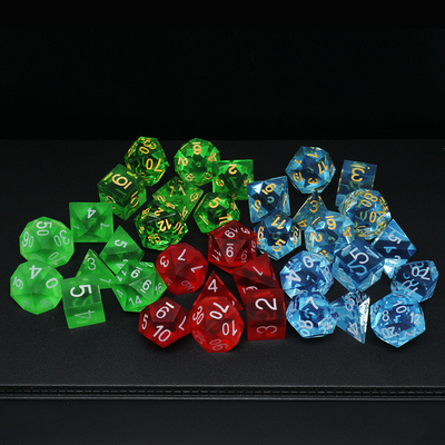 المواد الراتنجية متعددة الألوان مجموعة الكرات#Rpg#Dnd#Coc شفافة