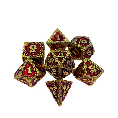 لعبة سطح المكتب Red Tree Vine Metal Multi -Face Dice Collection Dnd&amp;Rpg&amp;Coc