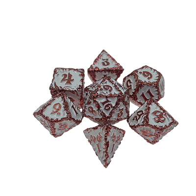 لعبة سطح المكتب Red Tree Vine Metal Multi -Face Dice Collection Dnd&amp;Rpg&amp;Coc