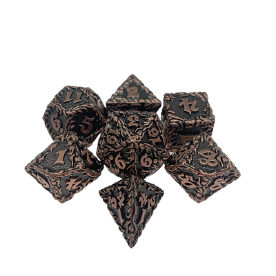 لعبة سطح المكتب Red Tree Vine Metal Multi -Face Dice Collection Dnd&amp;Rpg&amp;Coc