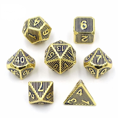 لعبة سطح المكتب المعدنية العمودية متعددة الوجهات Dnd Rpg Coc لون برونز