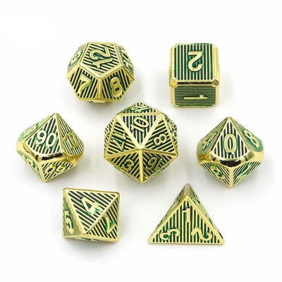لعبة سطح المكتب المعدنية العمودية متعددة الوجهات Dnd Rpg Coc لون برونز
