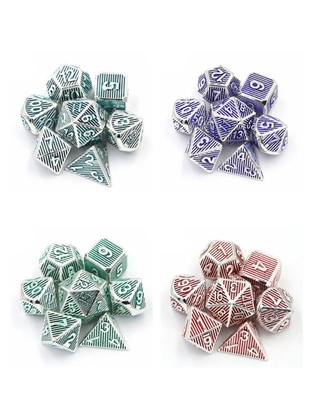 لعبة سطح المكتب المعدنية العمودية متعددة الوجهات Dnd Rpg Coc لون برونز