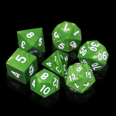 الرخام الأخضر الراتنج الطبيعي RPG ألعاب الكرات متعددة - المعكرونة Dnd ألعاب الكرات مجموعة