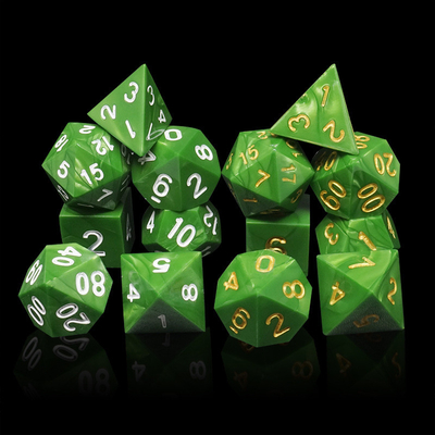 الرخام الأخضر الراتنج الطبيعي RPG ألعاب الكرات متعددة - المعكرونة Dnd ألعاب الكرات مجموعة