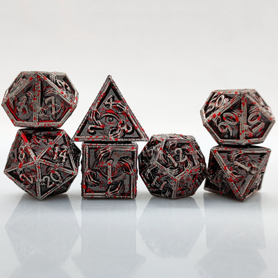 كرات معدنية فاخرة متعددة الأطراف 8 ألوان نشطة TRPG Dungeons and Dragons