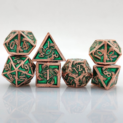 كرات معدنية فاخرة متعددة الأطراف 8 ألوان نشطة TRPG Dungeons and Dragons