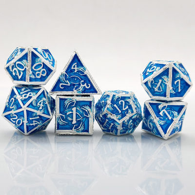 كرات معدنية فاخرة متعددة الأطراف 8 ألوان نشطة TRPG Dungeons and Dragons