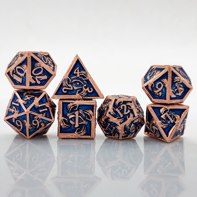 كرات معدنية فاخرة متعددة الأطراف 8 ألوان نشطة TRPG Dungeons and Dragons