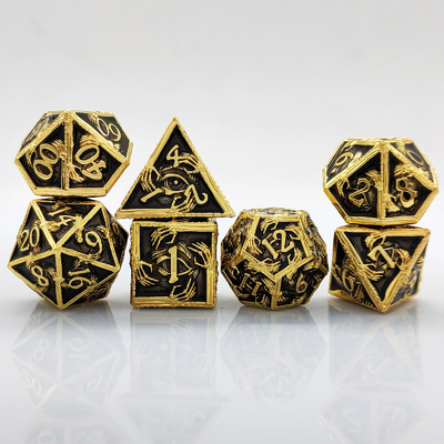 كرات معدنية فاخرة متعددة الأطراف 8 ألوان نشطة TRPG Dungeons and Dragons