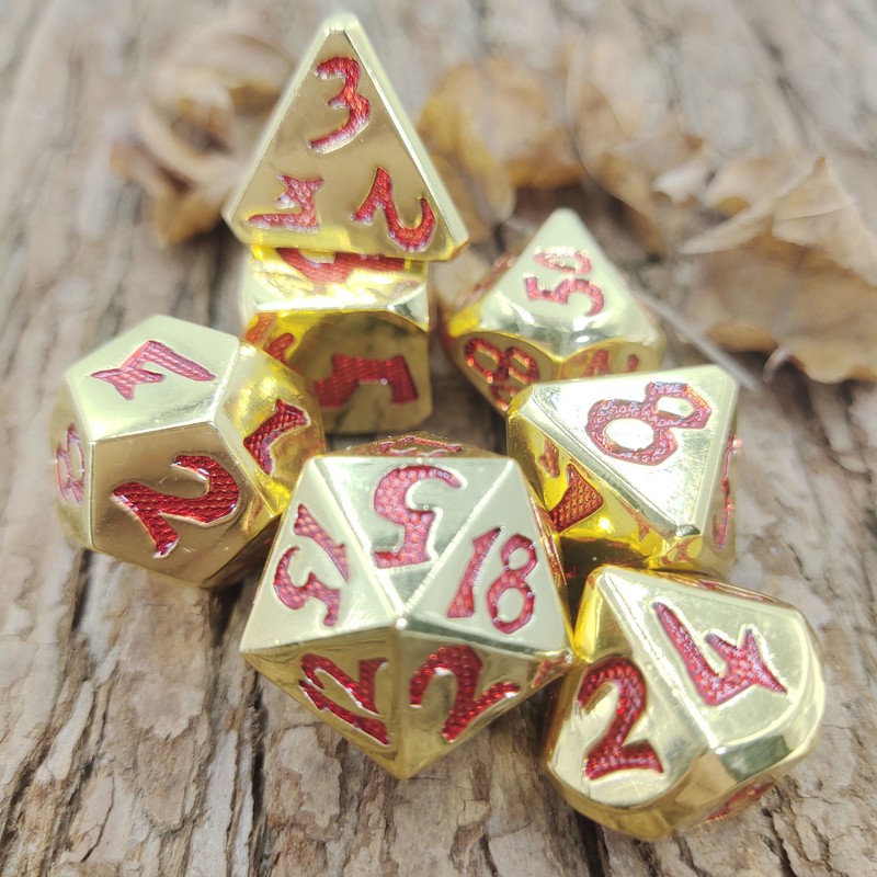مجموعة نرد فاخرة متعددة السطوح من D4 و D6 و D8 و D10 و D12 و D20 و D٪ لألعاب بطاقات RPG